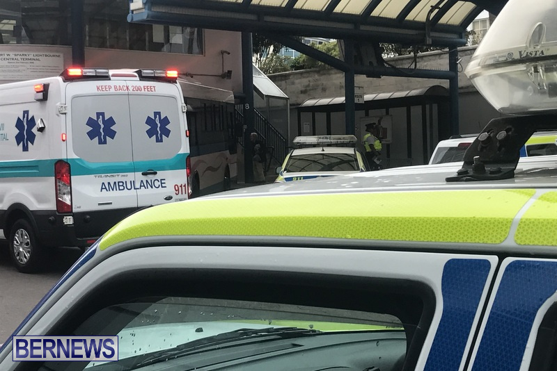 Hamilton Bus Terminal Police Ambulance Bermuda, January 29 2018 (2)