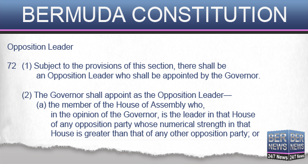 BERMUDA CONSTITUTION 1 opp leader