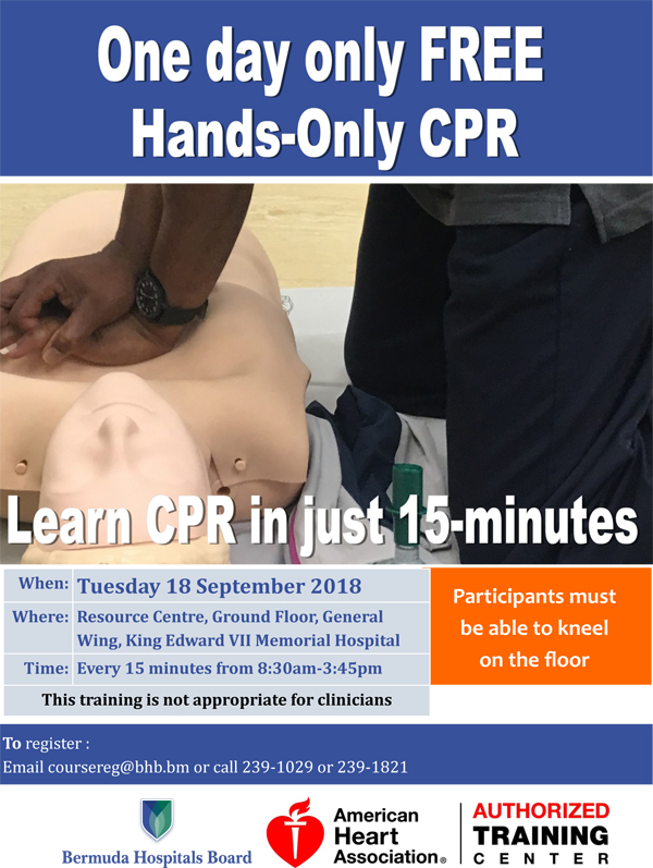 BHB CPR training Bermuda September 2018