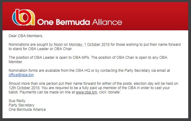 OBA Executive Statement email sept 26 2018