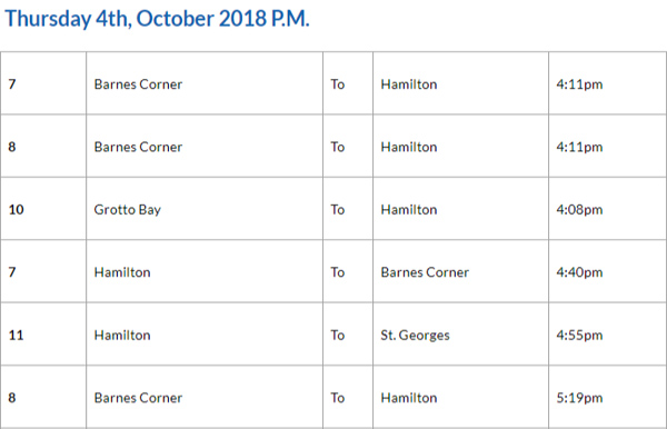 Bus Cancellations PM October 4 2018