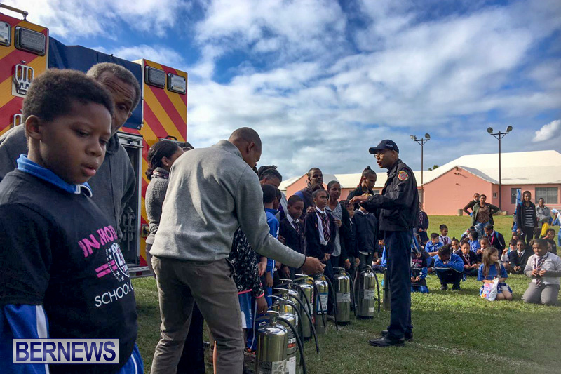 Bermuda Fire and Rescue Service demonstration at Elliot Primary School Careers Day, January 24 2019-53-6