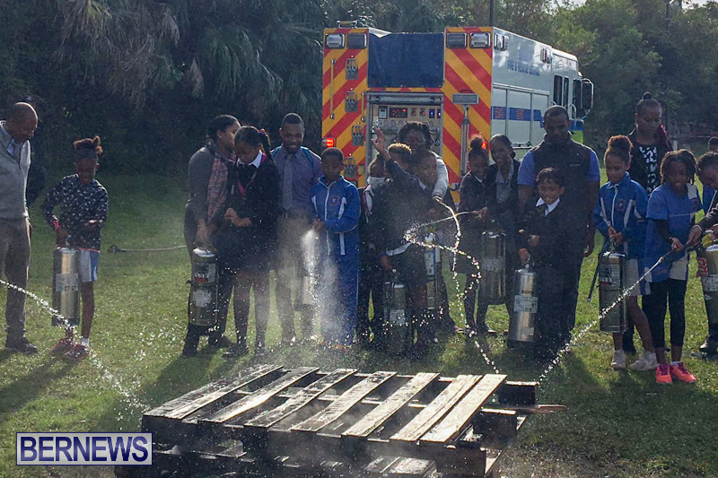 Bermuda Fire and Rescue Service demonstration at Elliot Primary School Careers Day, January 24 2019-53
