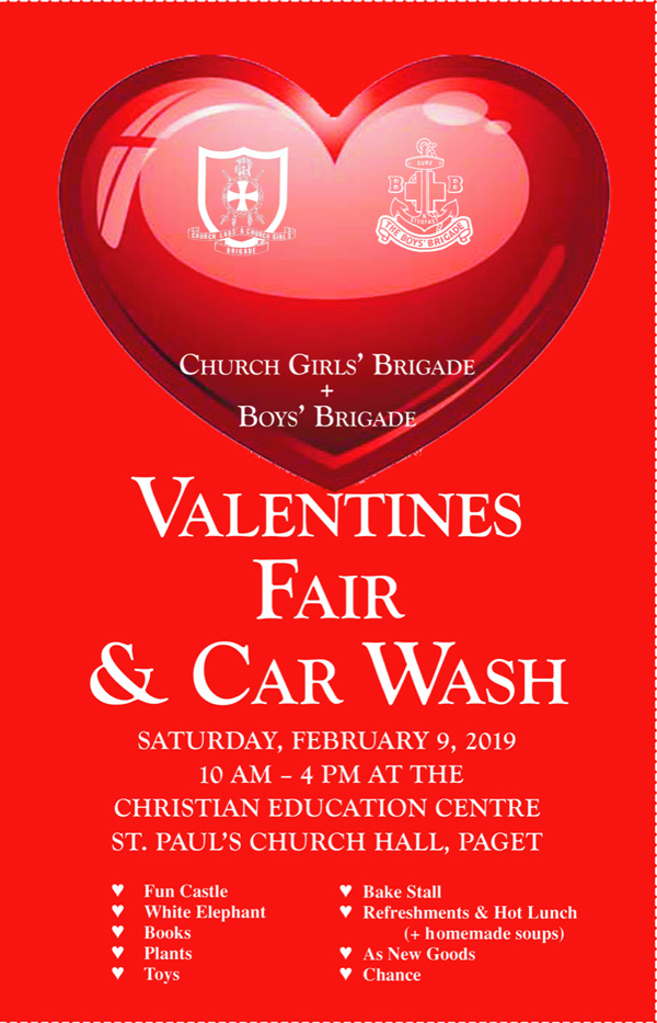 Valentine’s Fair and Car Wash Bermuda Jan 30 2019