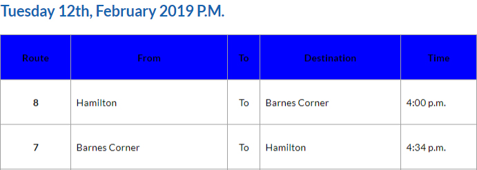 Bus Cancellations PM February 12 2019
