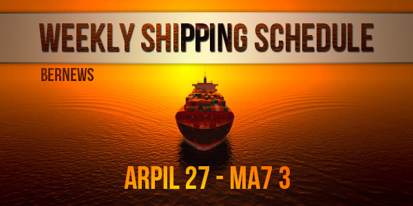 Weekly Shipping Schedule TC April 27 - May 3 2019