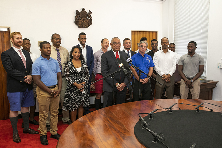Minister David Burch press conference Bermuda July 26 2019