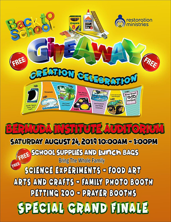 Restoration Ministries Back To School Give Away Bermuda Aug 2019