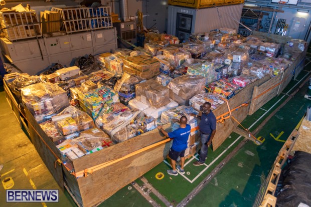 Hurricane Dorian Donations Royal Navy HMS Protector Bermuda, September 8 2019-8127