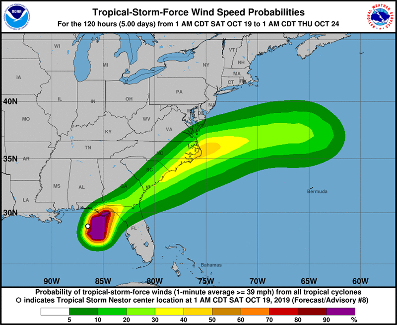 Hurricane Name Bermuda Oct 19 2019 NHC