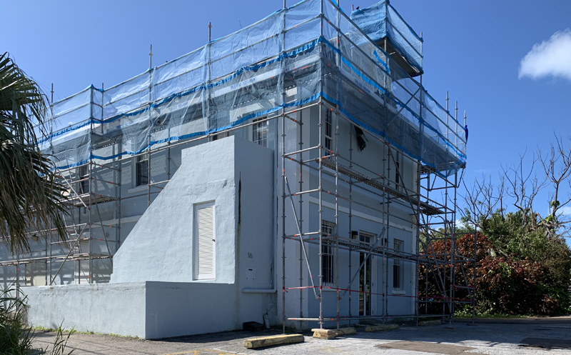 Building Getting Repaired Building Being Repaired After Humberto - Bernews