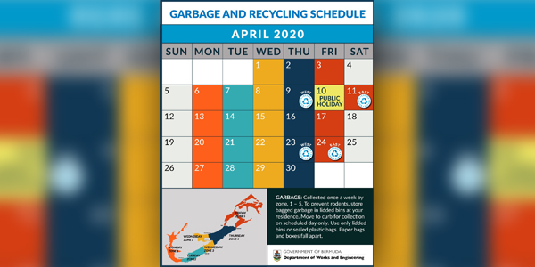 Garbage And Recycling Schedule For April 2020 - Bernews