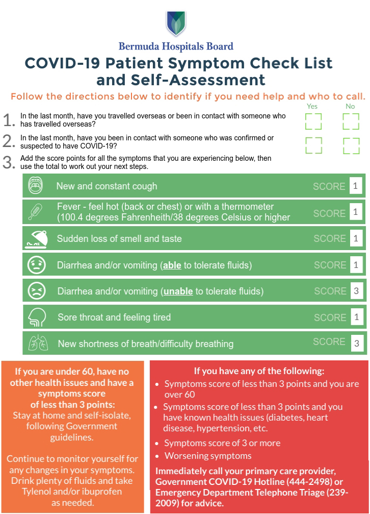 COVID-19-Checklist-and-SelfAssessment Bermuda April 1 2020