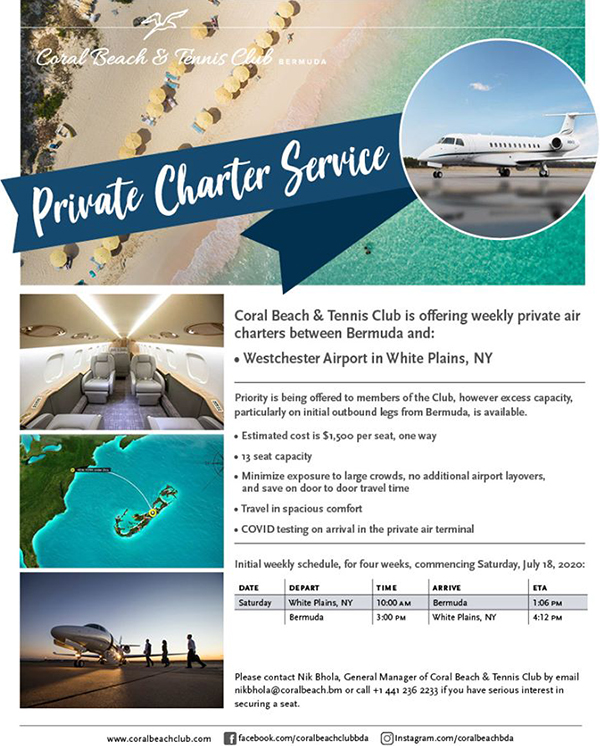 Coral Beach Private Charter Service Bermuda July 2020