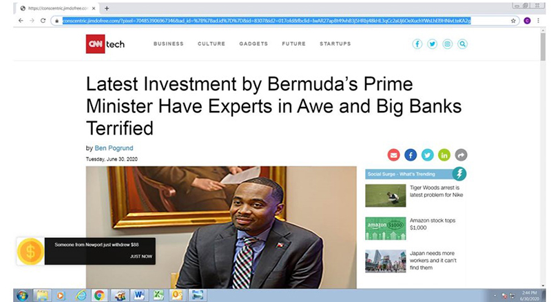 Investment Scam Bermuda July 2020