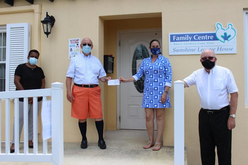 Sandys Rotary Cheque Presentation to Family Centre Bermuda Aug 2020