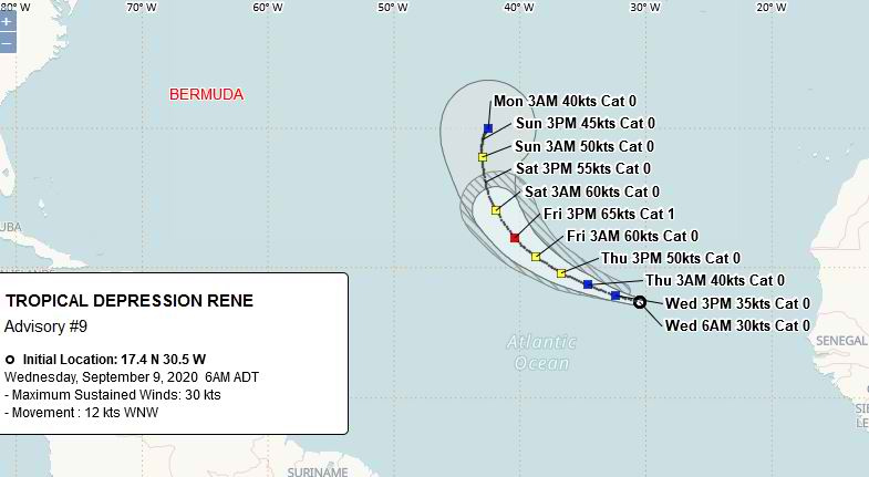 BWS Tropical Depression Rene September 9 2020