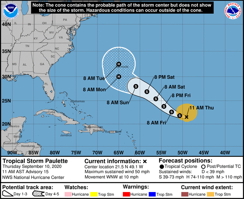 Hurricane Paulette on path toward Bermuda; could strengthen even more 