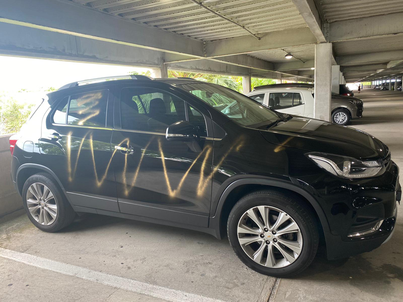 Vandalism at Bull’s Head Car Park Bermuda Sept 2020