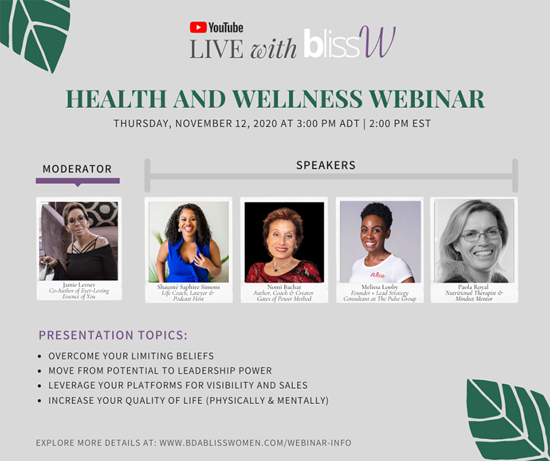 Nov 12: Bliss Women Health & Wellness Webinar - Bernews