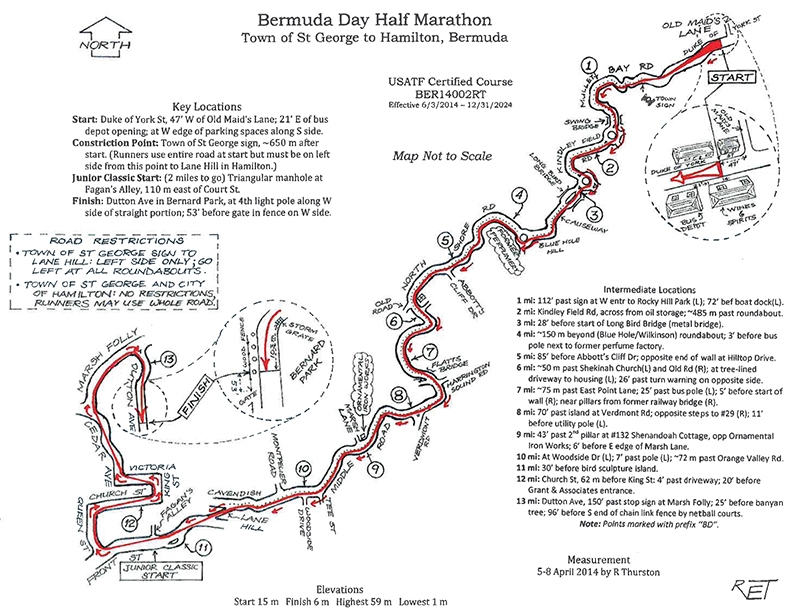 Bermuda Day Half Marathon Race Course Bernews