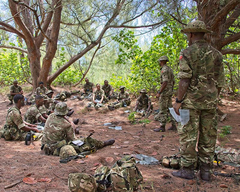 Royal Bermuda Regiment Recruit Camp 21 Brave fieldcraft lessons.