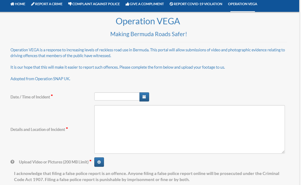 Screenshot operation vega