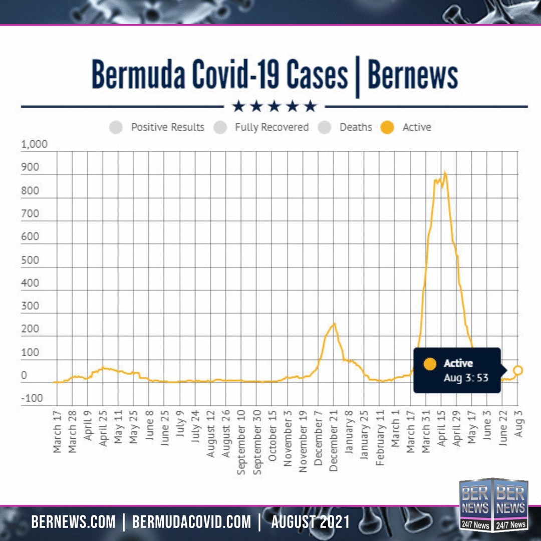 Active Cases Chart Bermuda Aug 2021