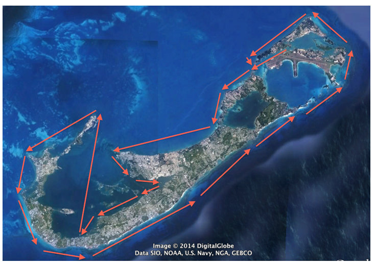 Bermuda Around The Island Race Map 