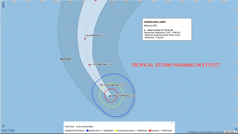 BWS Hurricane Larry 12PM Bermuda September 8 2021