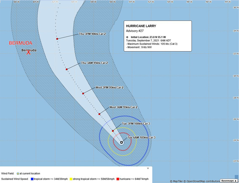 BWS Hurricane Larry Bermuda September 7 2021