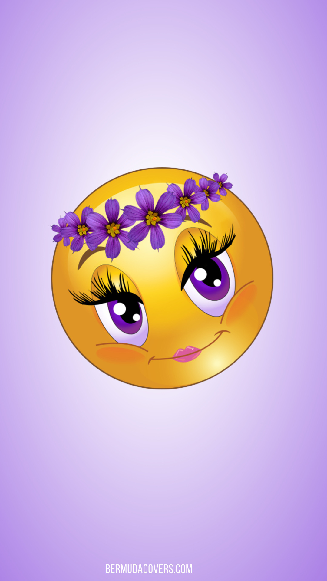 Emoji With Bermudiana Flower Headdress Lavender Bermuda Phone Wallpaper Bernews