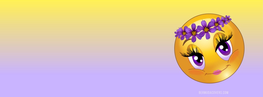 Emoji With Bermudiana Flower Headdress Purple Yellow Bermuda Facebook Cover Graphic Bernews