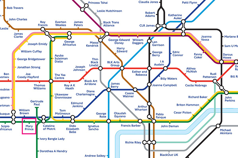 London Black History Tube Map Features Mary Prince Oct 2021