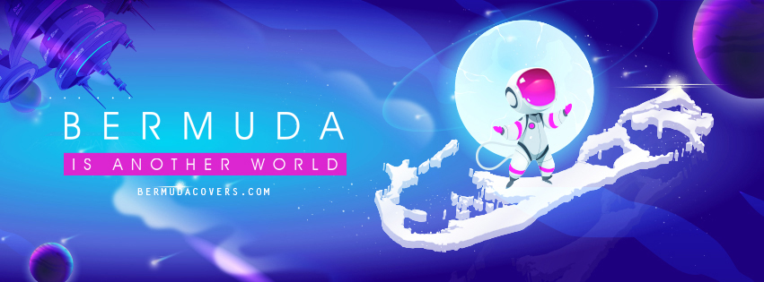 Bermuda Is Another World space astronaut theme design element Facebook profile page cover Bermudian r23423343