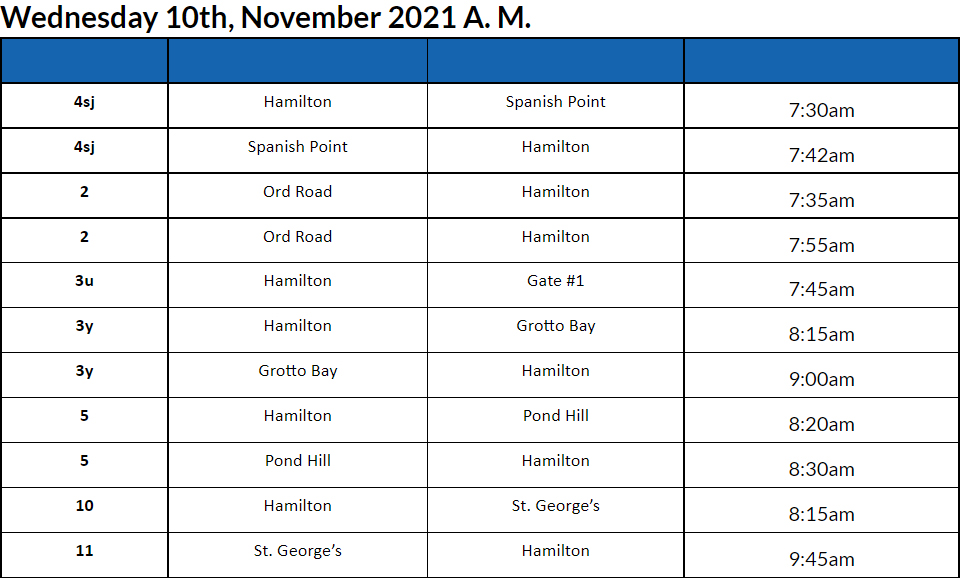 Bus Cancellations AM Bermuda Nov 10 2021