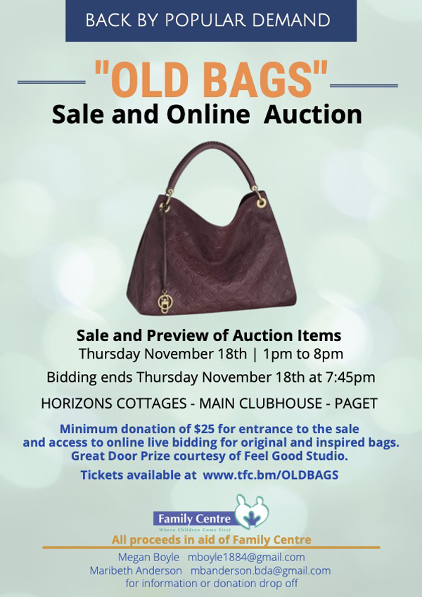 Family Centre Old Bags Sale and Auction Bermuda Nov 18 2021