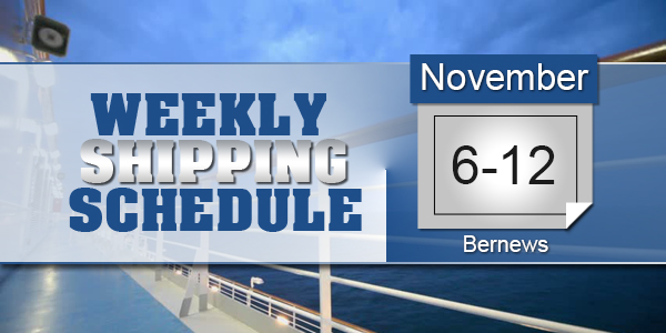Weekly Shipping Schedule TC Nov 6 - 12 2021
