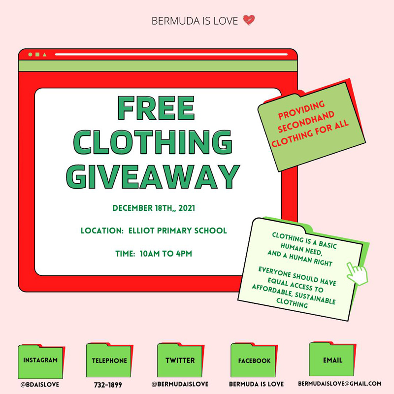 Free Clothing Giveaway Bermuda Dec 2021