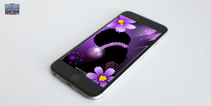 Phone wallpaper wednesday TWFB Womans silhouette with puff and Bermudiana Flower 4343