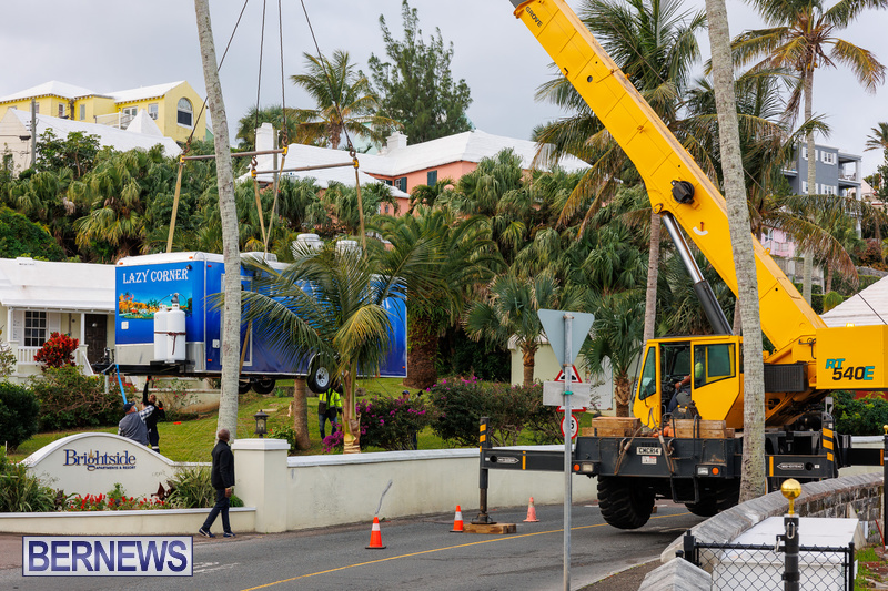 Food truck moved via crane in Flatts Bermuda Jan 2022 DF (10)