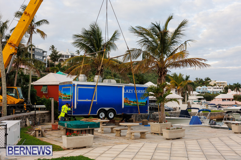 Food truck moved via crane in Flatts Bermuda Jan 2022 DF (16)