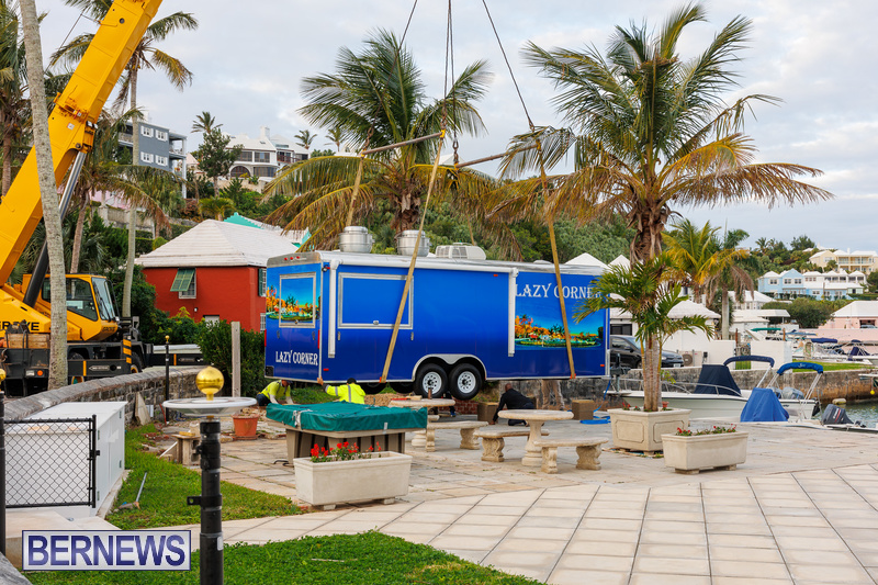 Food truck moved via crane in Flatts Bermuda Jan 2022 DF (18)