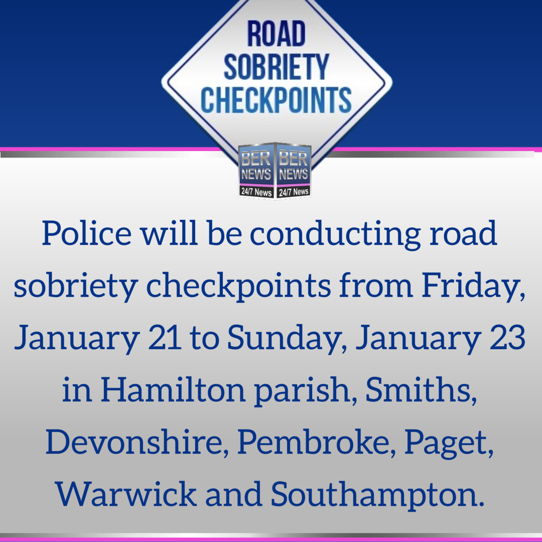 Road Sobriety Checkpoints Bermuda notice jan 2022