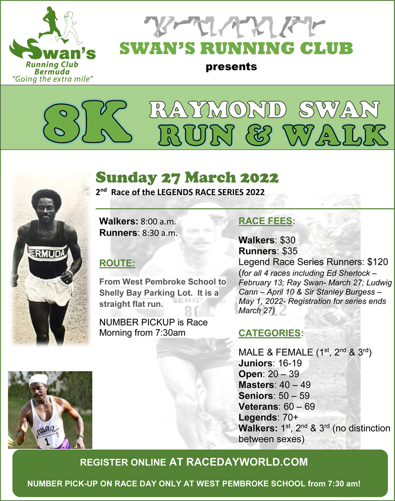 8K Raymond Swan Run & Walk Bermuda March 2022