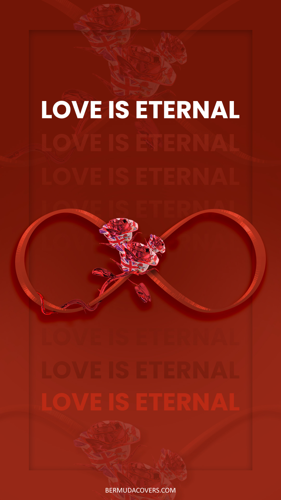 Love is Eternal Red Bermuda Rose Infinity Sign 47474phone wallpaper (2)