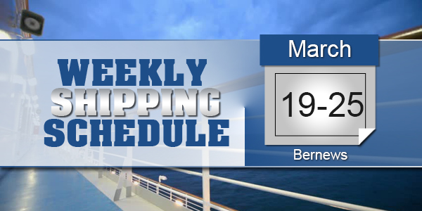 Weekly Shipping Schedule TC March 19 - 25 2022