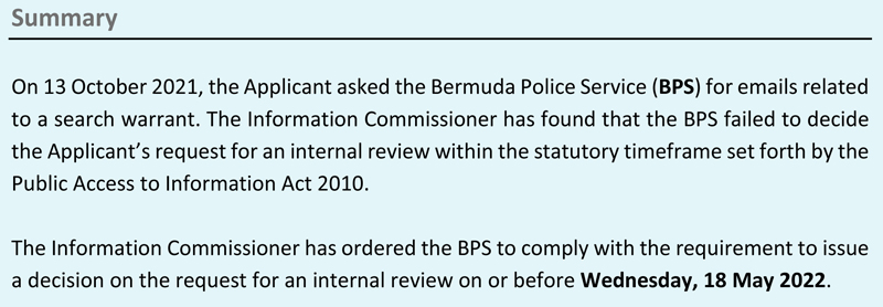 Decision 10_2022 Bermuda Police Service