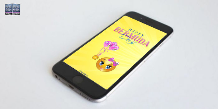 Phone wallpaper wednesday TWFB Yellow Sunburst Emoji Balloon Happy Bermuda Day r3252
