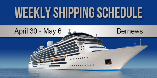 Weekly Shipping Schedule TC April 30 - May 6 2022